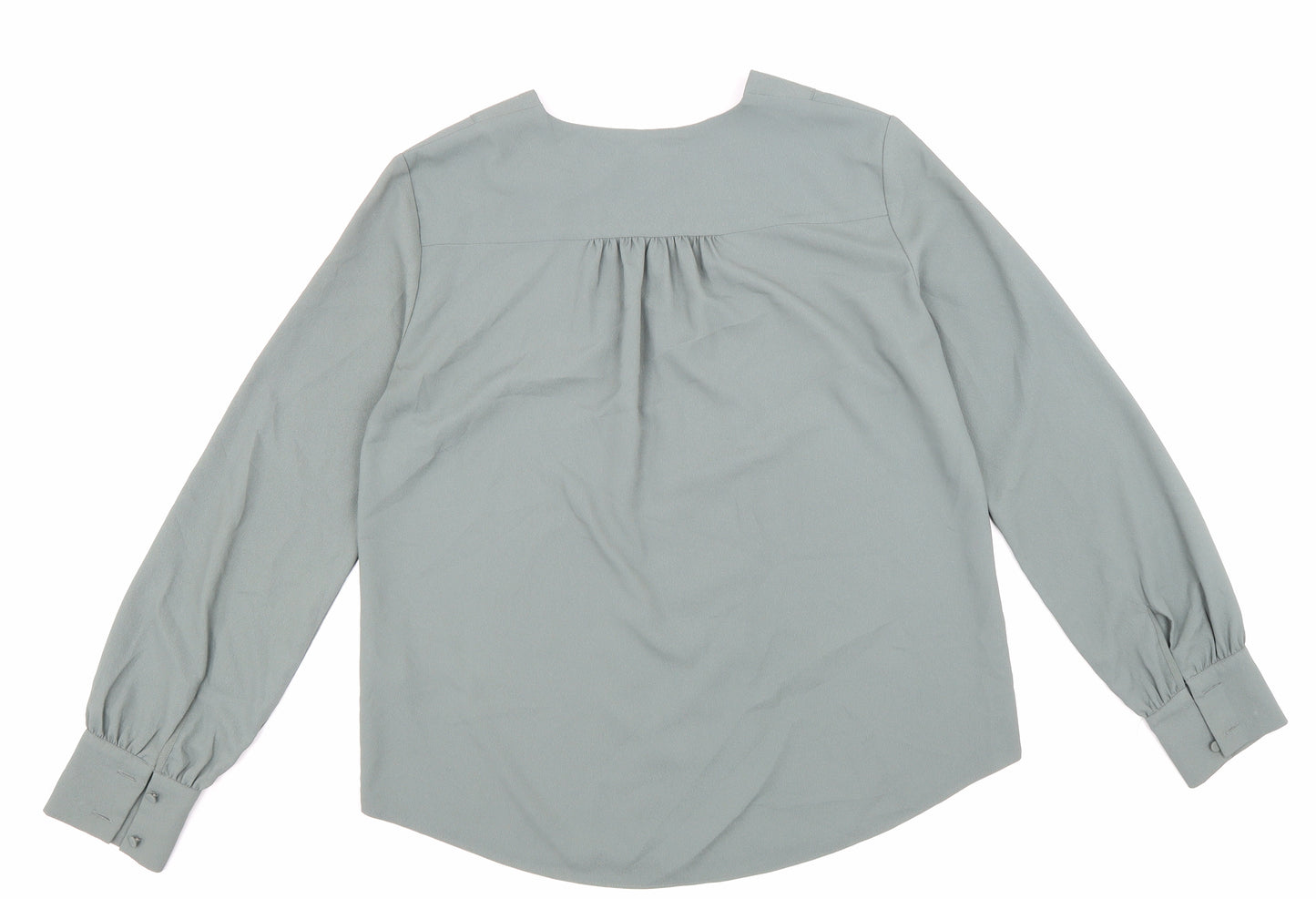 H&M Womens Green Polyester Basic Blouse Size S V-Neck