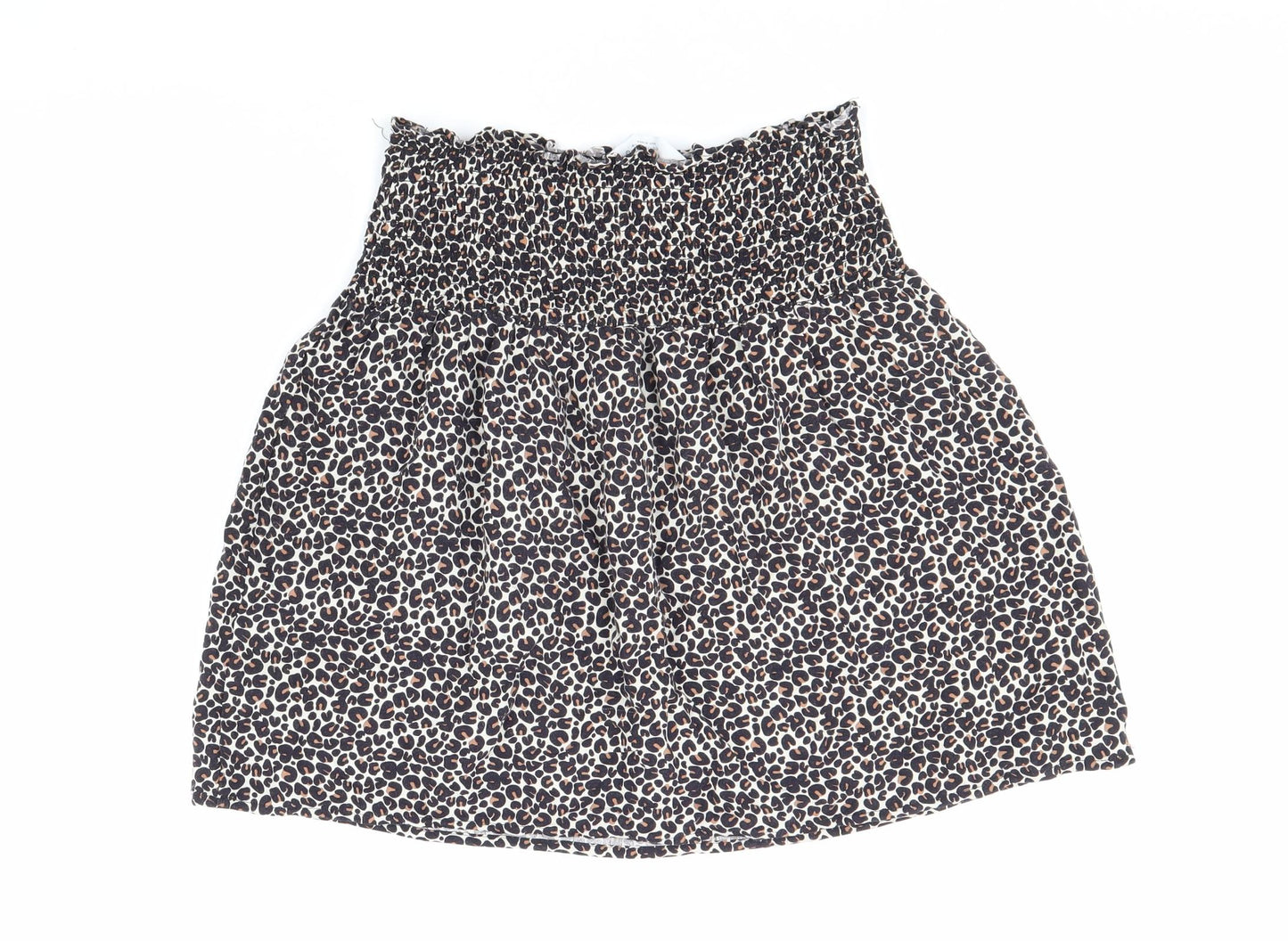 Primark Girls Black Animal Print Viscose Flare Skirt Size 12-13 Years Regular