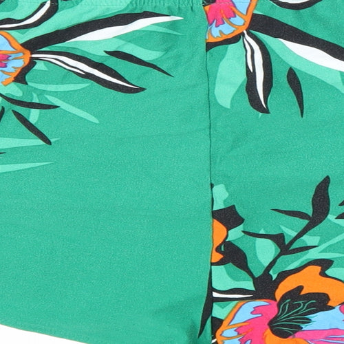 Love the Lounge Womens Green Geometric Viscose Cut-Off Shorts Size XL L3 in Regular