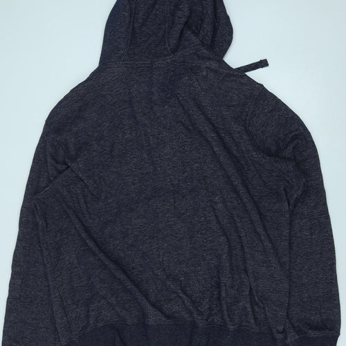 F&F Mens Blue Cotton Full Zip Hoodie Size 3XL