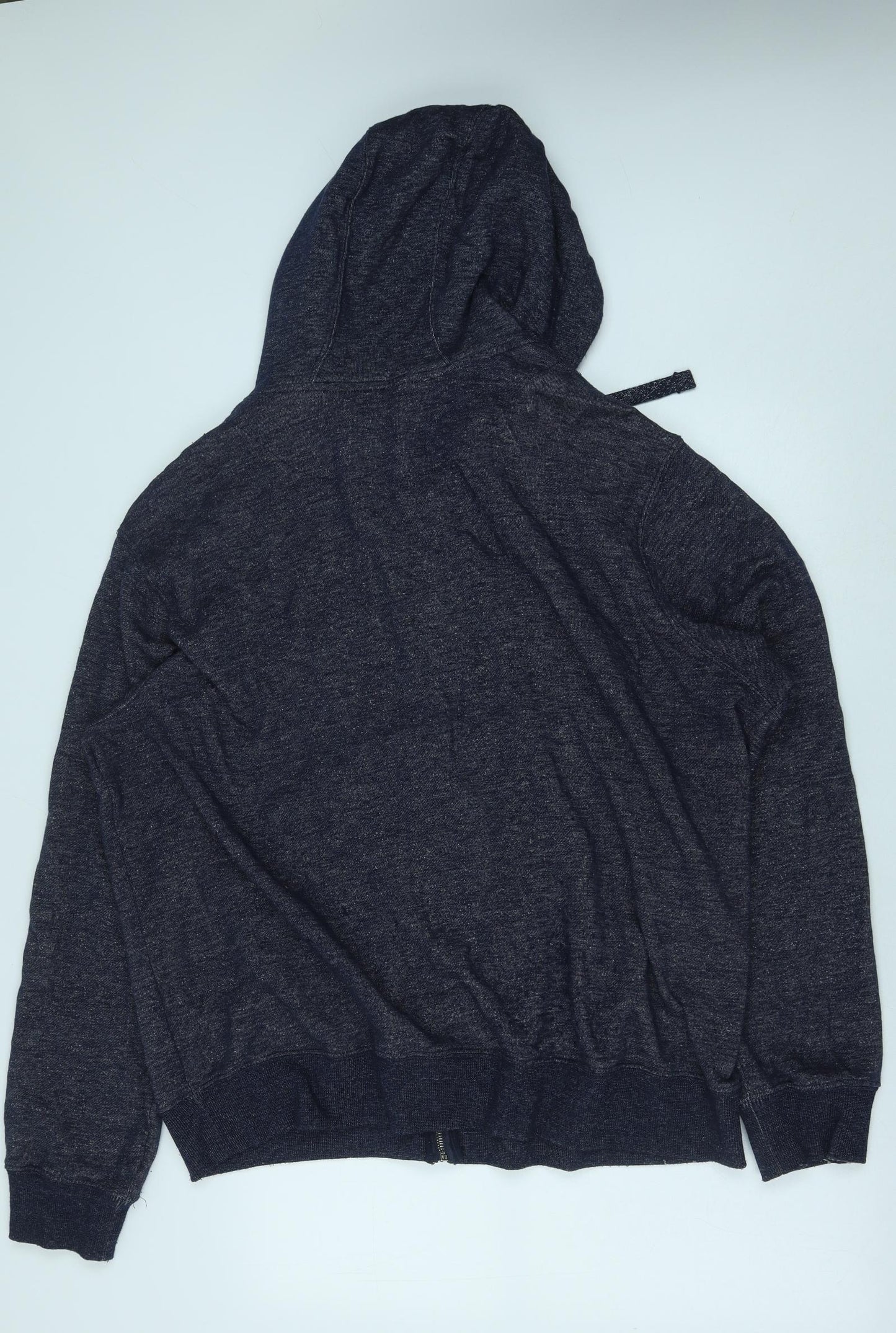 F&F Mens Blue Cotton Full Zip Hoodie Size 3XL
