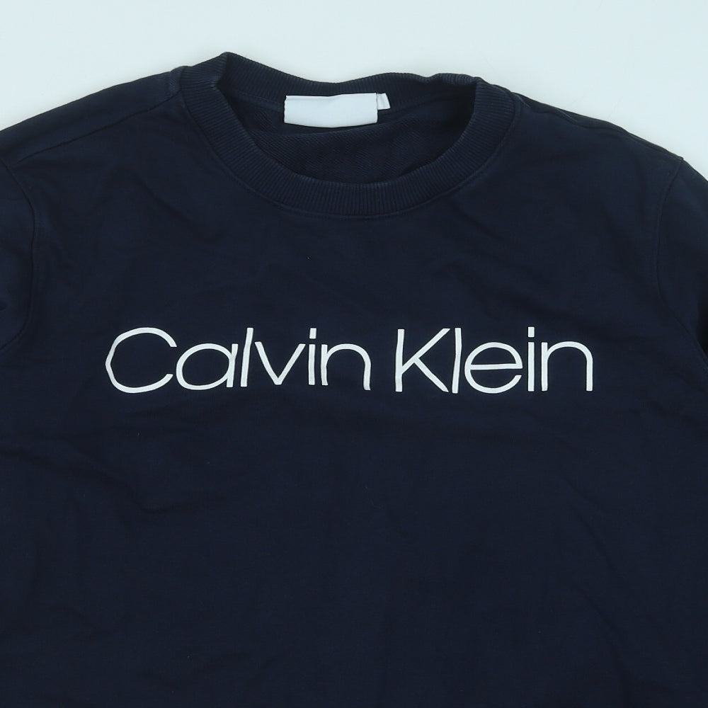 Calvin Klein Mens Blue Cotton Pullover Sweatshirt Size M