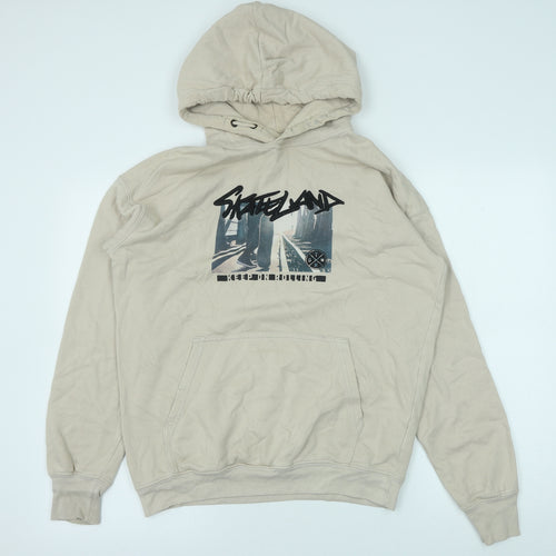 H&M Girls Beige Cotton Pullover Hoodie Size 14 Years Pullover - Skateland