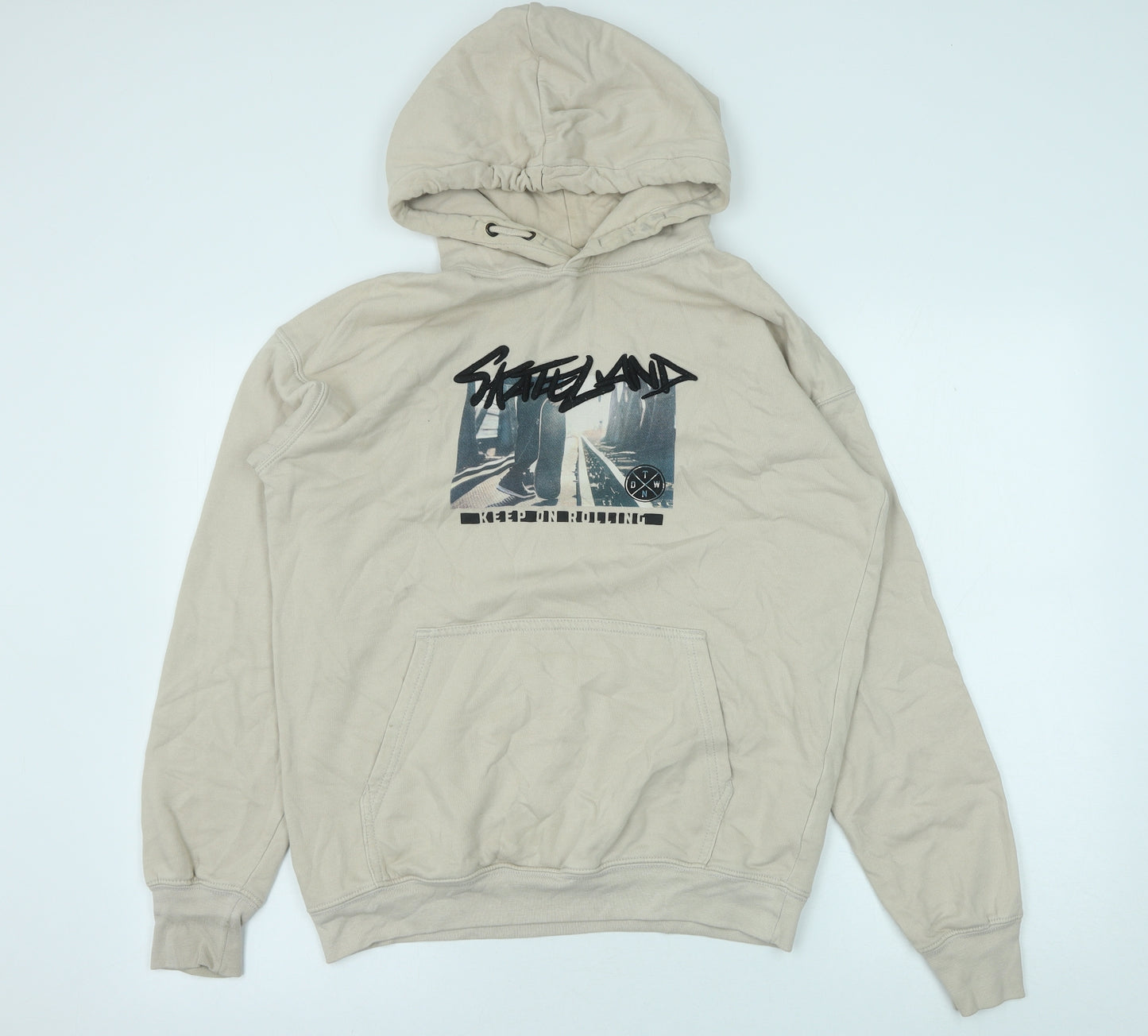 H&M Girls Beige Cotton Pullover Hoodie Size 14 Years Pullover - Skateland