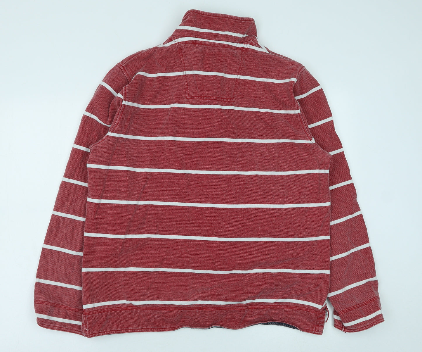 Crew Clothing Mens Red Striped Cotton Pullover Sweatshirt Size L
