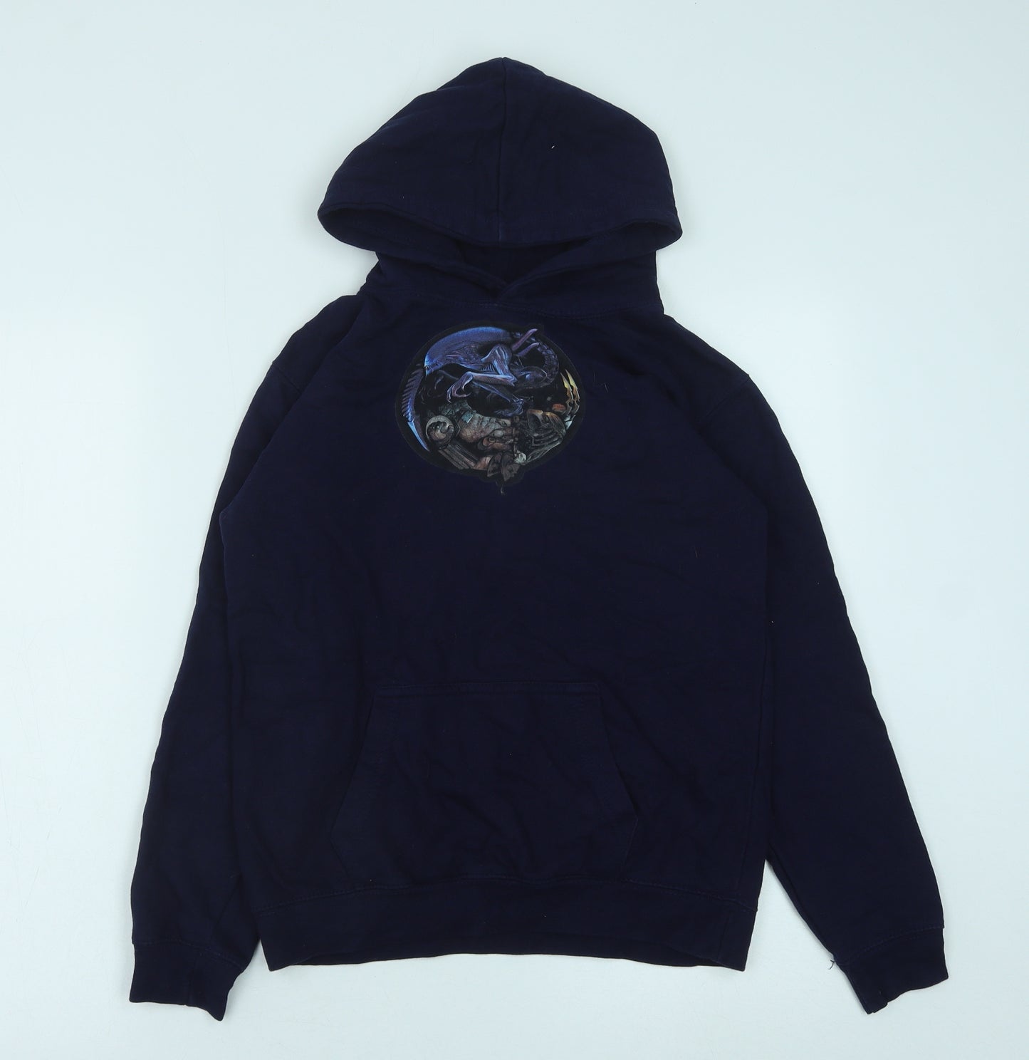 Just Hoods Boys Blue Cotton Pullover Hoodie One Size Pullover