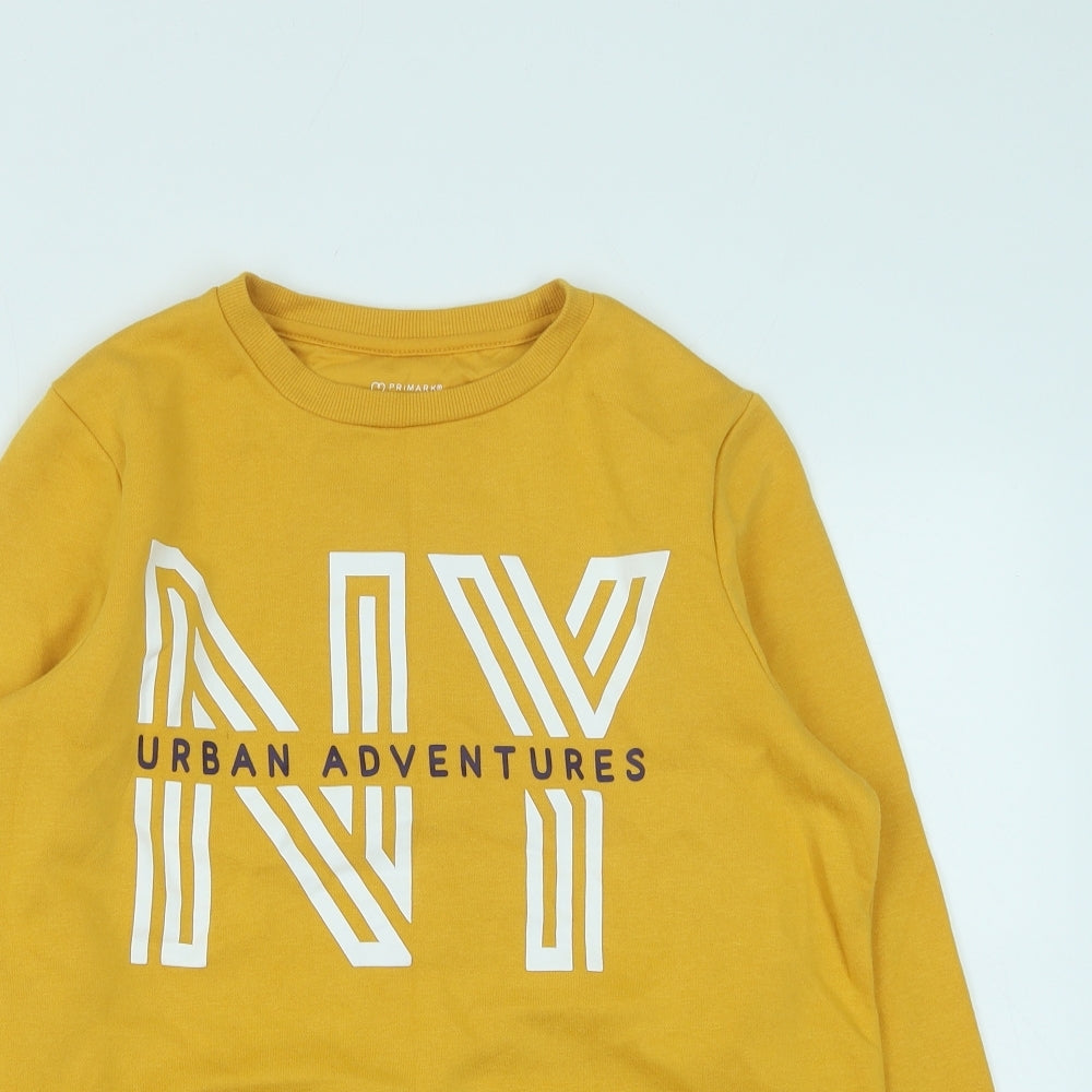 Primark Boys Yellow Polyester Pullover Sweatshirt Size 12-13 Years Pullover - Urban Adventures