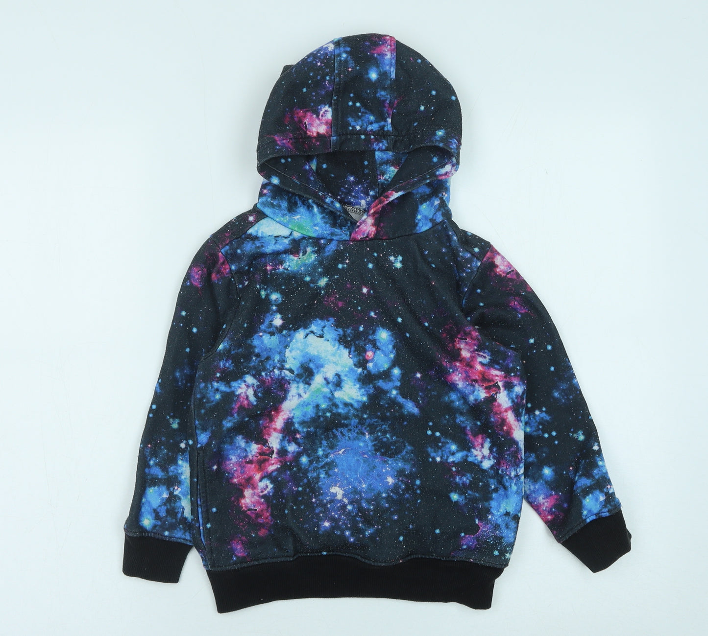 NEXT Boys Blue Geometric Cotton Pullover Hoodie Size 6 Years Pullover