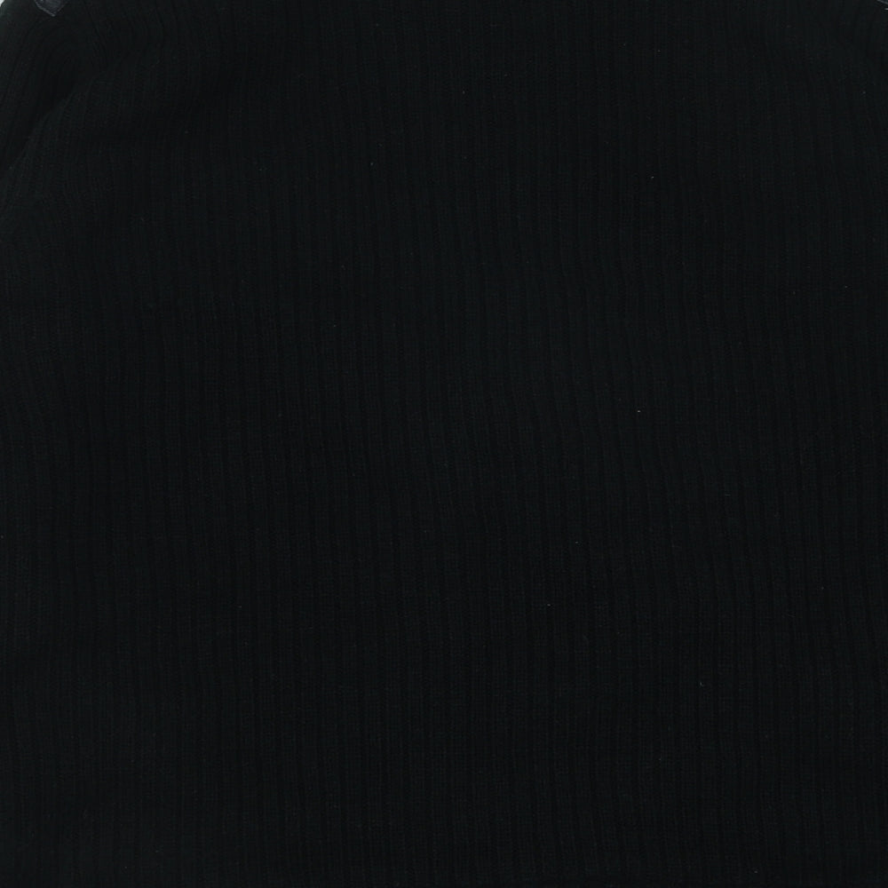 George Mens Black High Neck Acrylic Full Zip Jumper Size L
