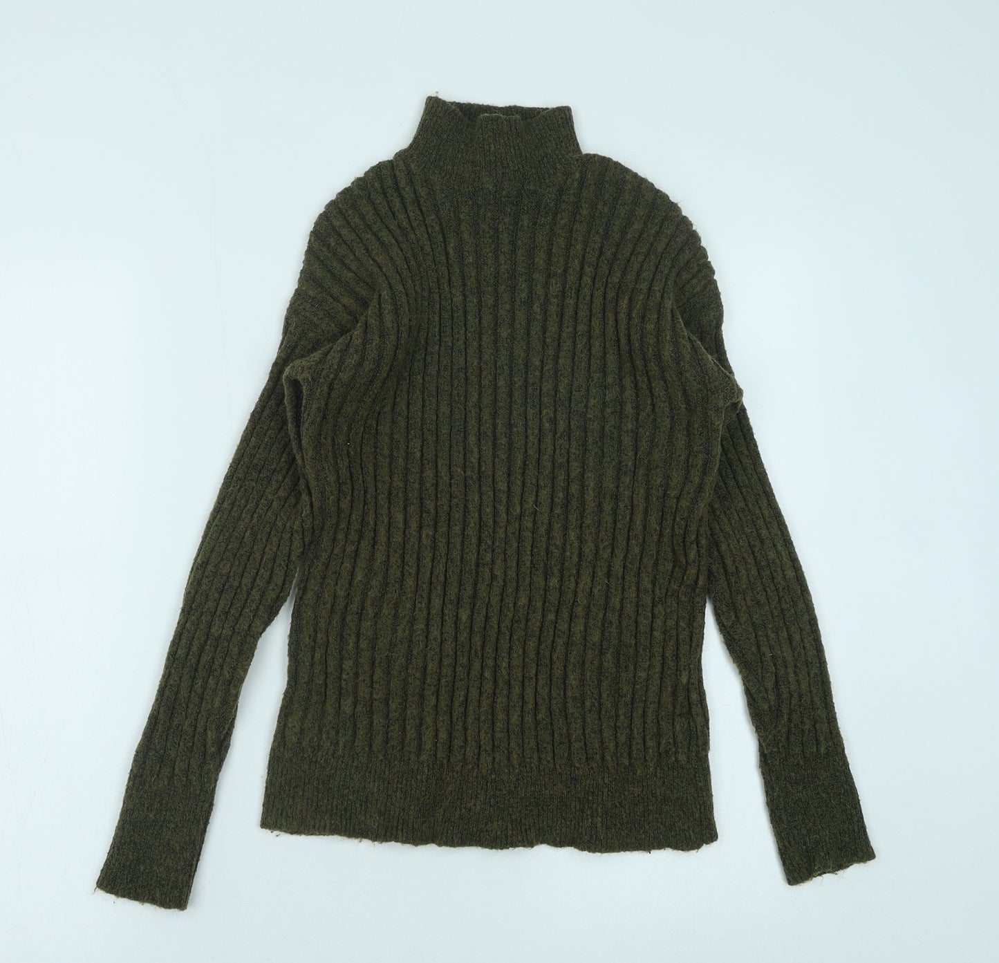 Primark Womens Green Roll Neck Polyester Pullover Jumper Size M