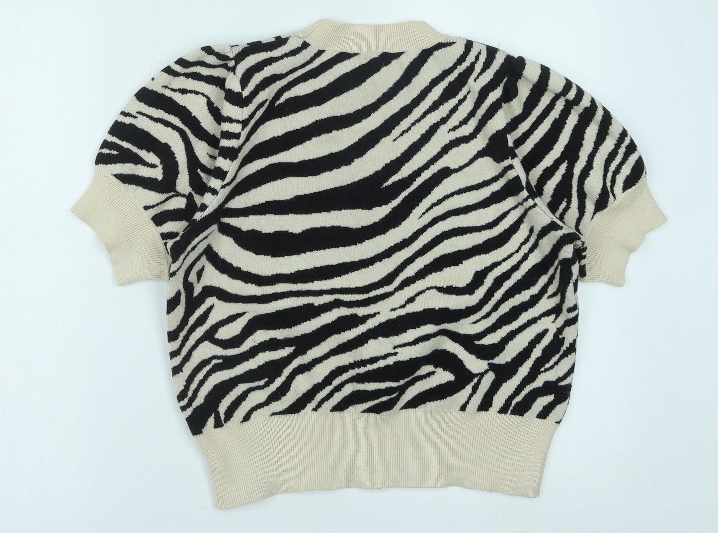 George Womens Black Round Neck Animal Print Viscose Pullover Jumper Size L