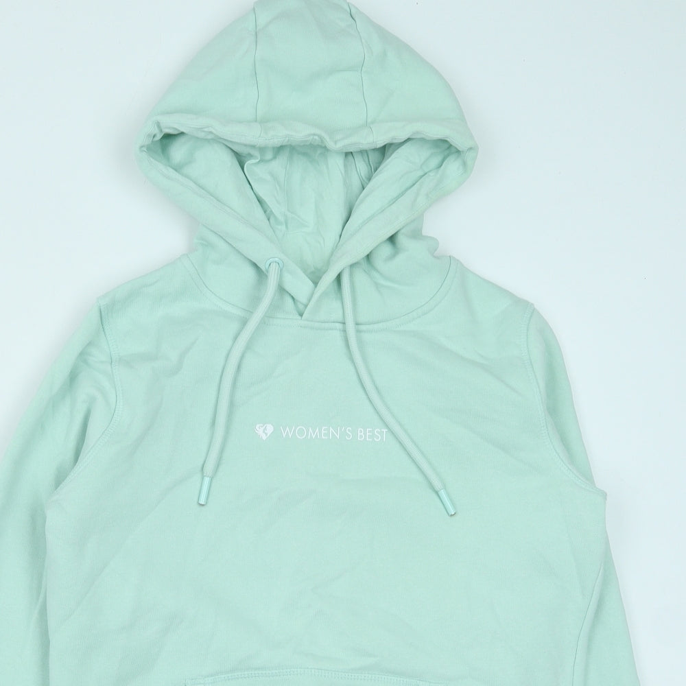 Woman's best Womens Green Cotton Pullover Hoodie Size M Pullover