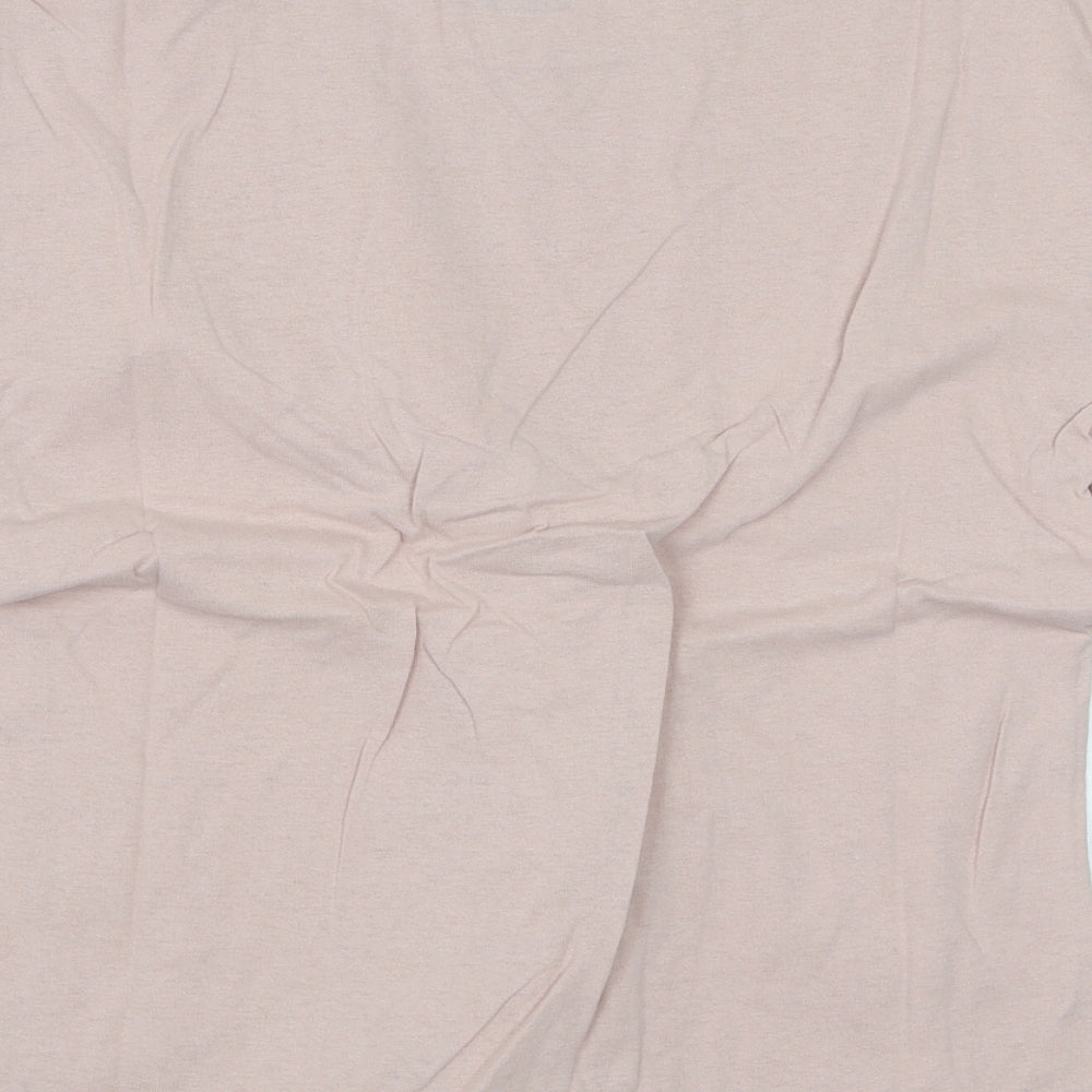 Eight Womens Pink Cotton Basic T-Shirt Size S Round Neck - Slayer Lace up