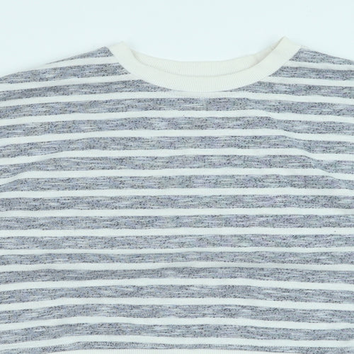 Primark Womens Blue Striped Polyester Pullover Sweatshirt Size M Pullover - Cropped