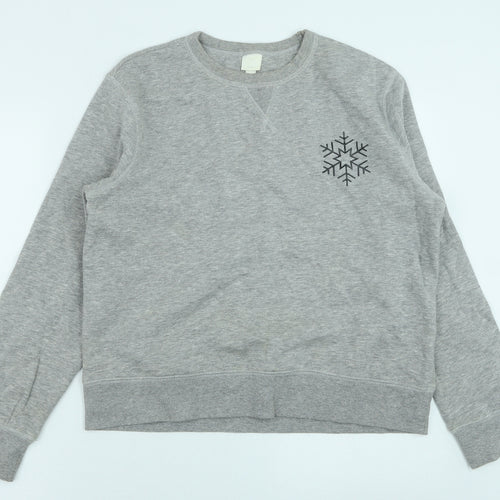 H&M Womens Grey Cotton Pullover Sweatshirt Size M Pullover - Christmas Jumper