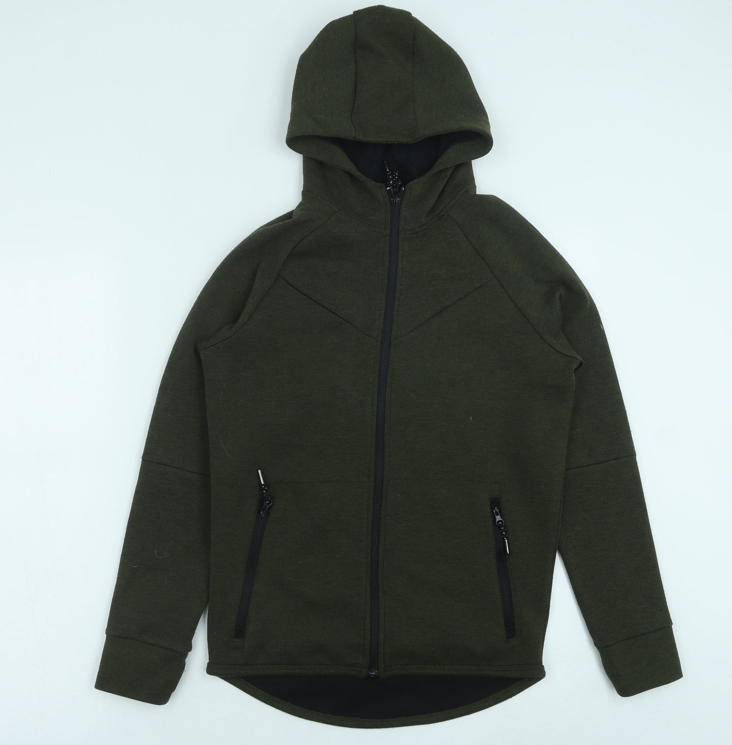 NEXT Boys Green Polyester Full Zip Hoodie Size 11 Years Zip