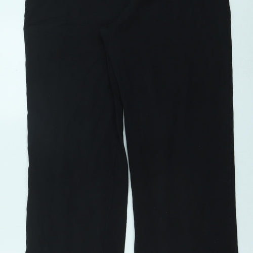 Marks and Spencer Womens Black Cotton Trousers Size 36 in Regular