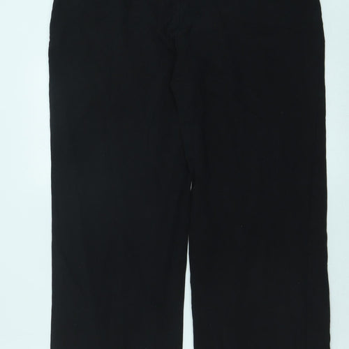 Marks and Spencer Womens Black Cotton Trousers Size 36 in Regular