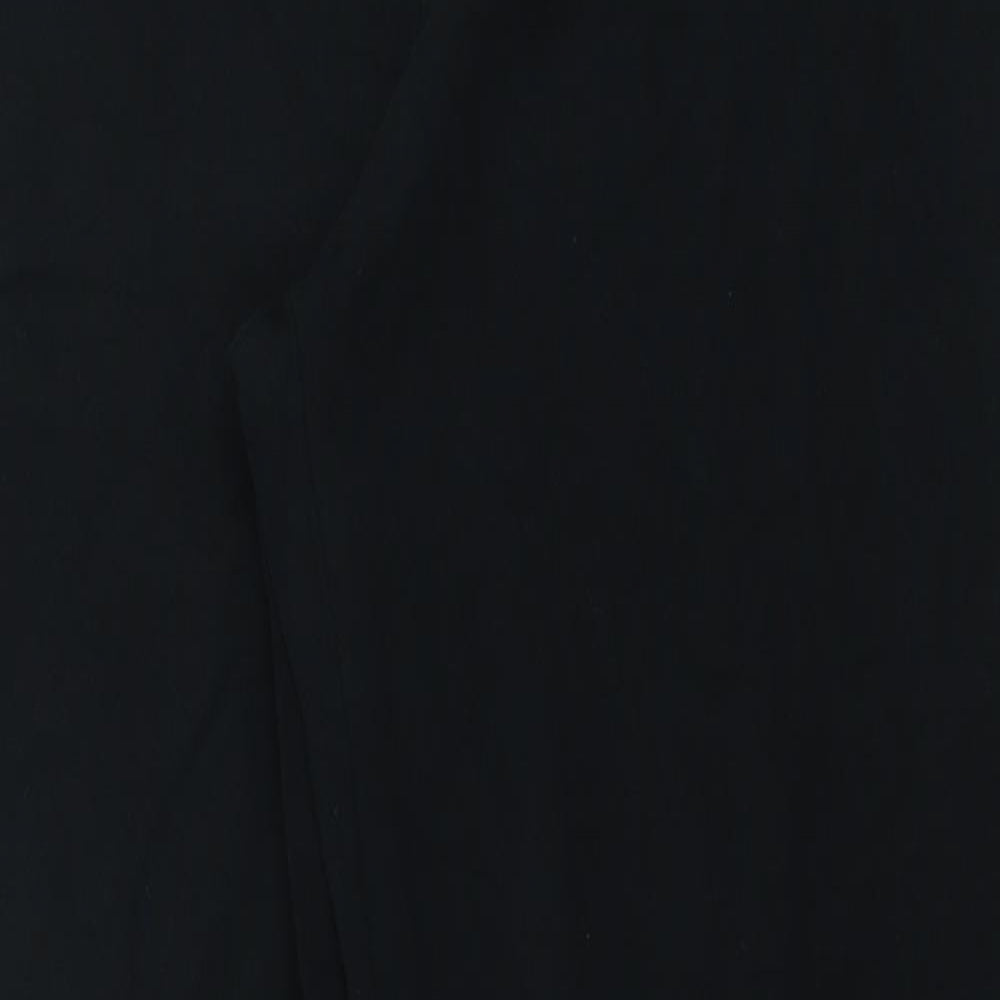 Marks and Spencer Womens Black Cotton Trousers Size 36 in Regular