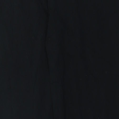 Marks and Spencer Womens Black Cotton Trousers Size 36 in Regular