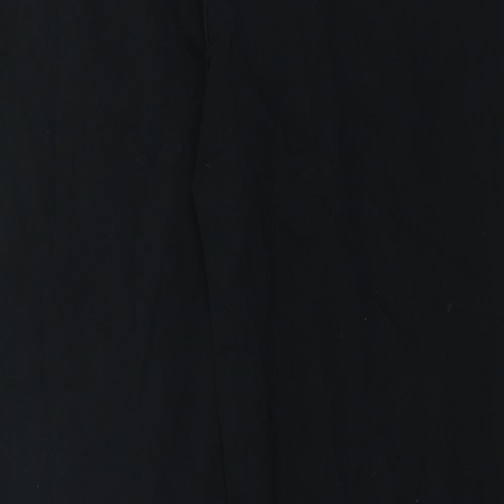 Marks and Spencer Womens Black Cotton Trousers Size 36 in Regular