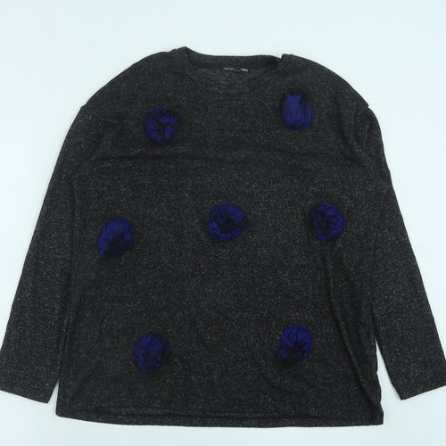 Zara Womens Grey Cotton Pullover Sweatshirt Size M Pullover