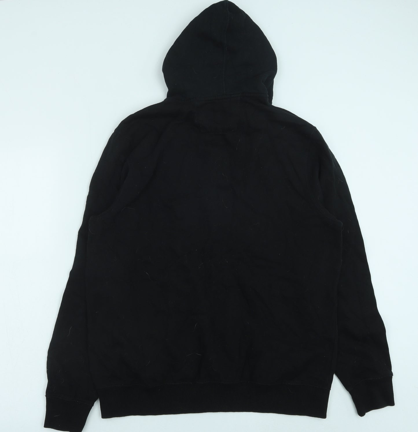 George Mens Black Cotton Full Zip Hoodie Size M