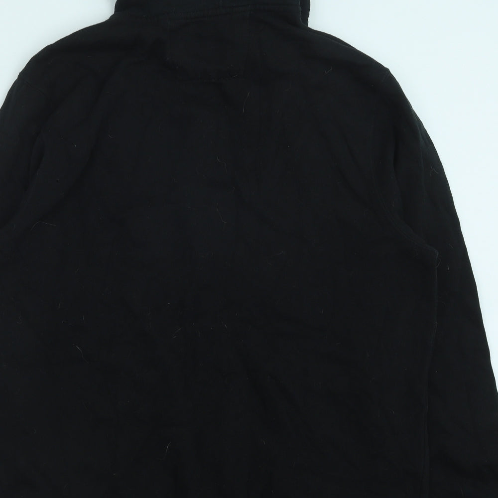 George Mens Black Cotton Full Zip Hoodie Size M