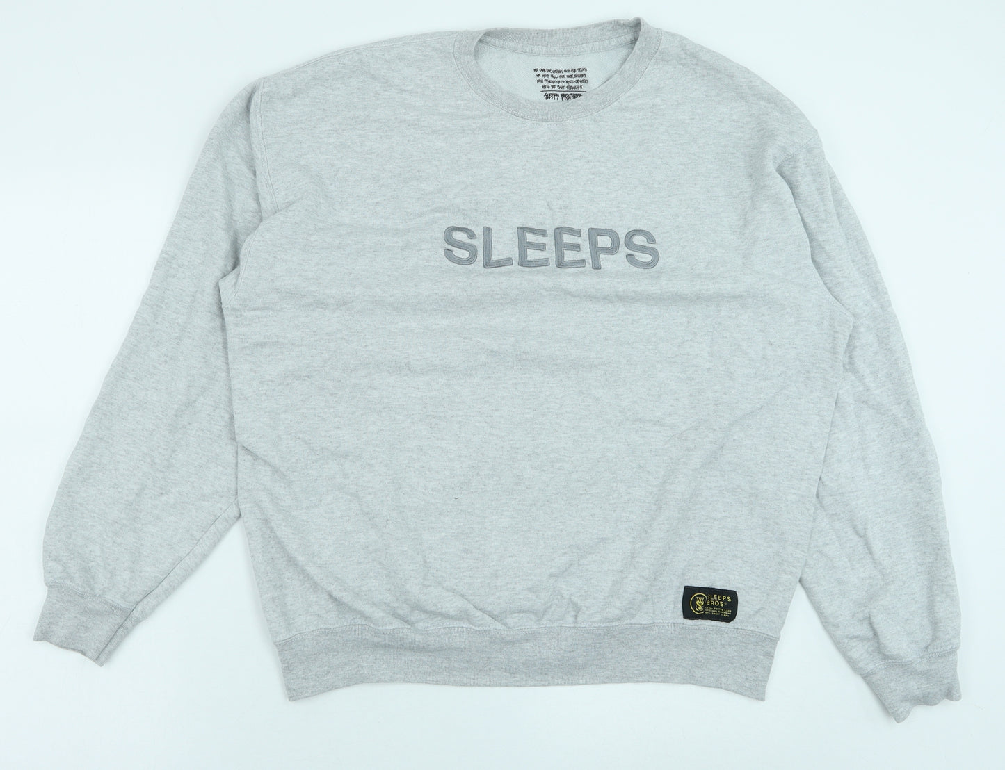 Sleepy Bros Mens Grey Polyester Pullover Sweatshirt Size XL - Sleeps