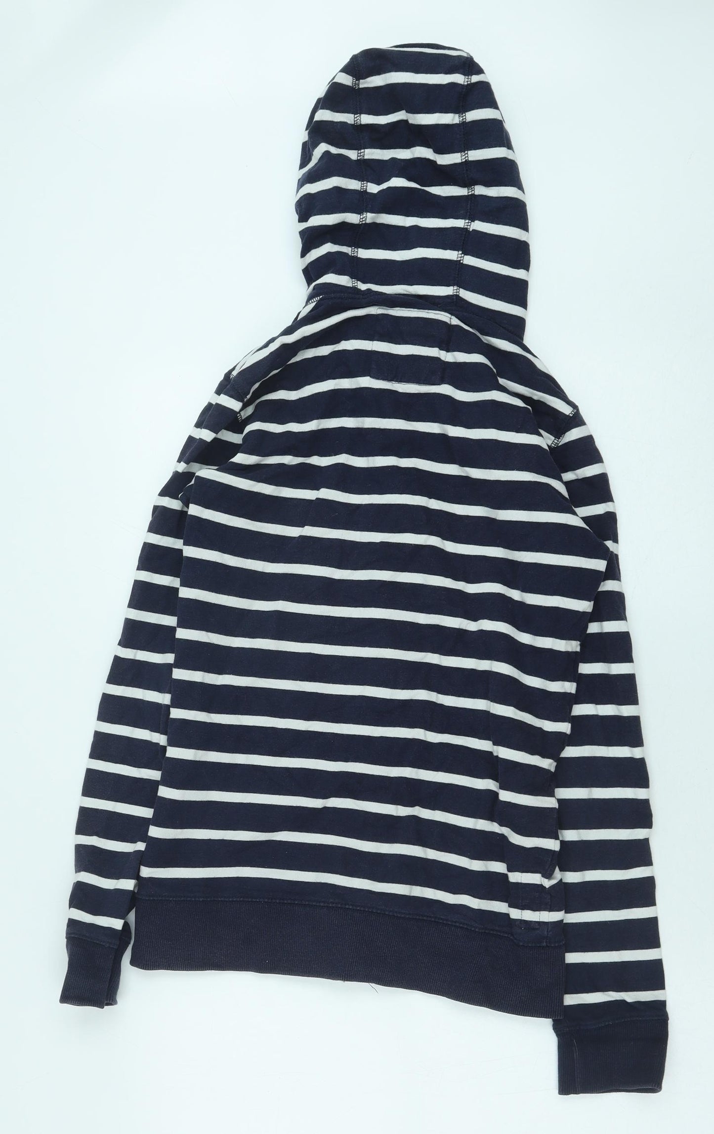 Fat Face Womens Blue Striped Cotton Pullover Hoodie Size 8 Zip