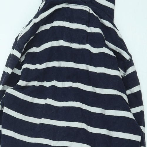 Fat Face Womens Blue Striped Cotton Pullover Hoodie Size 8 Zip