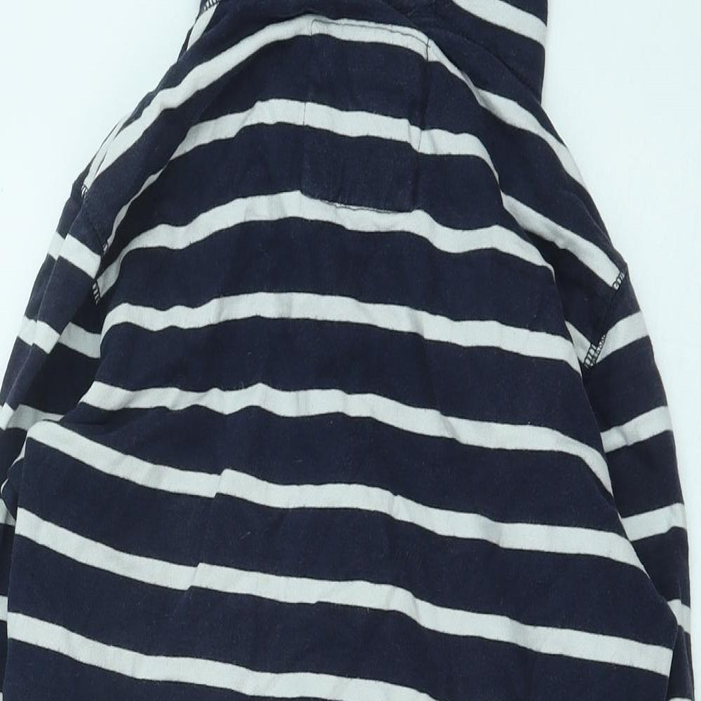 Fat Face Womens Blue Striped Cotton Pullover Hoodie Size 8 Zip