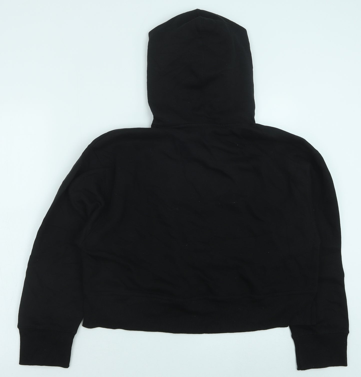 Zara Womens Black Cotton Pullover Hoodie Size M Pullover
