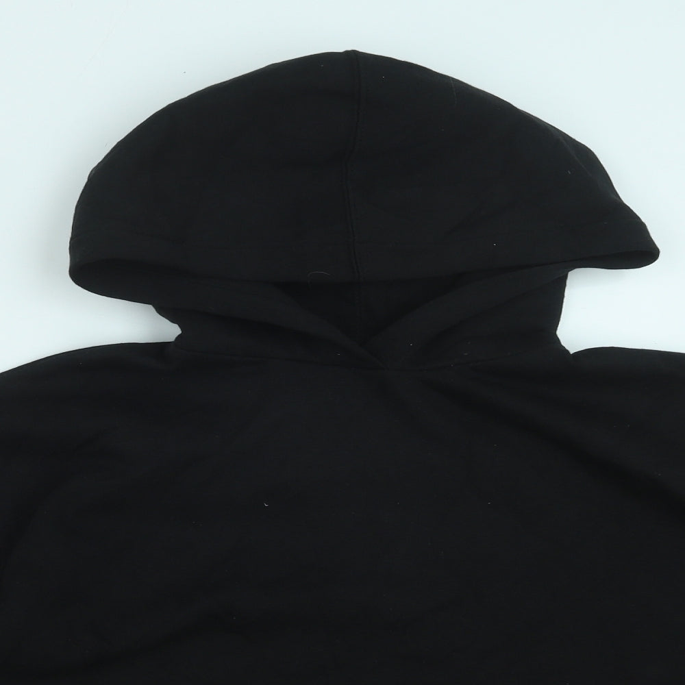 Zara Womens Black Cotton Pullover Hoodie Size M Pullover