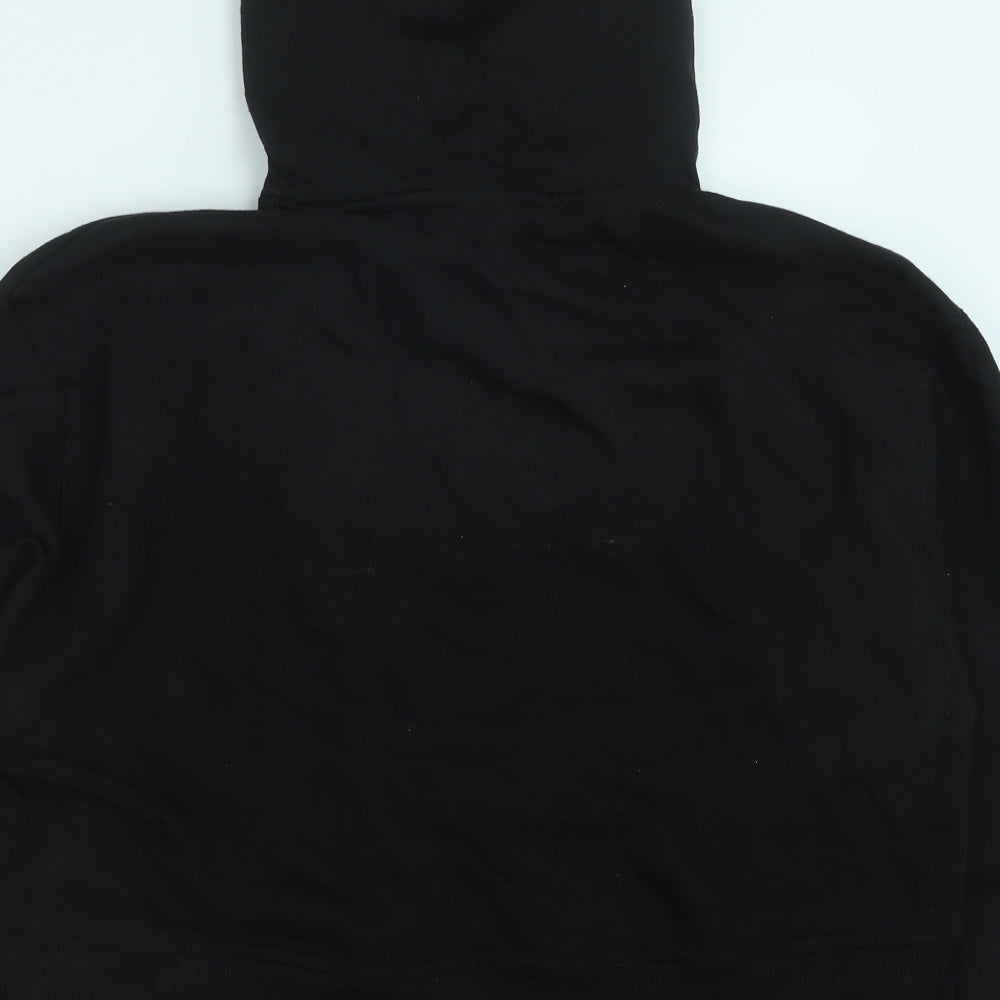Zara Womens Black Cotton Pullover Hoodie Size M Pullover
