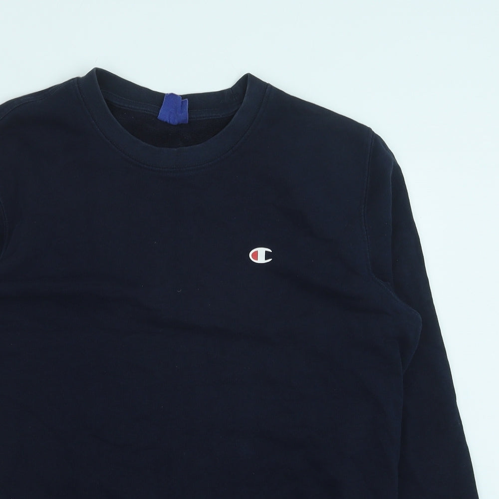 Champion Mens Blue Cotton Pullover Sweatshirt Size S