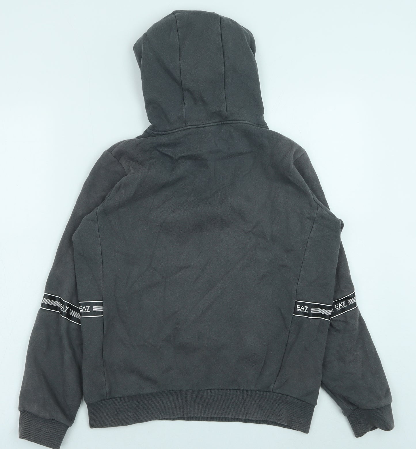 Emporio Armani Boys Grey Cotton Pullover Hoodie Size 12 Years Pullover