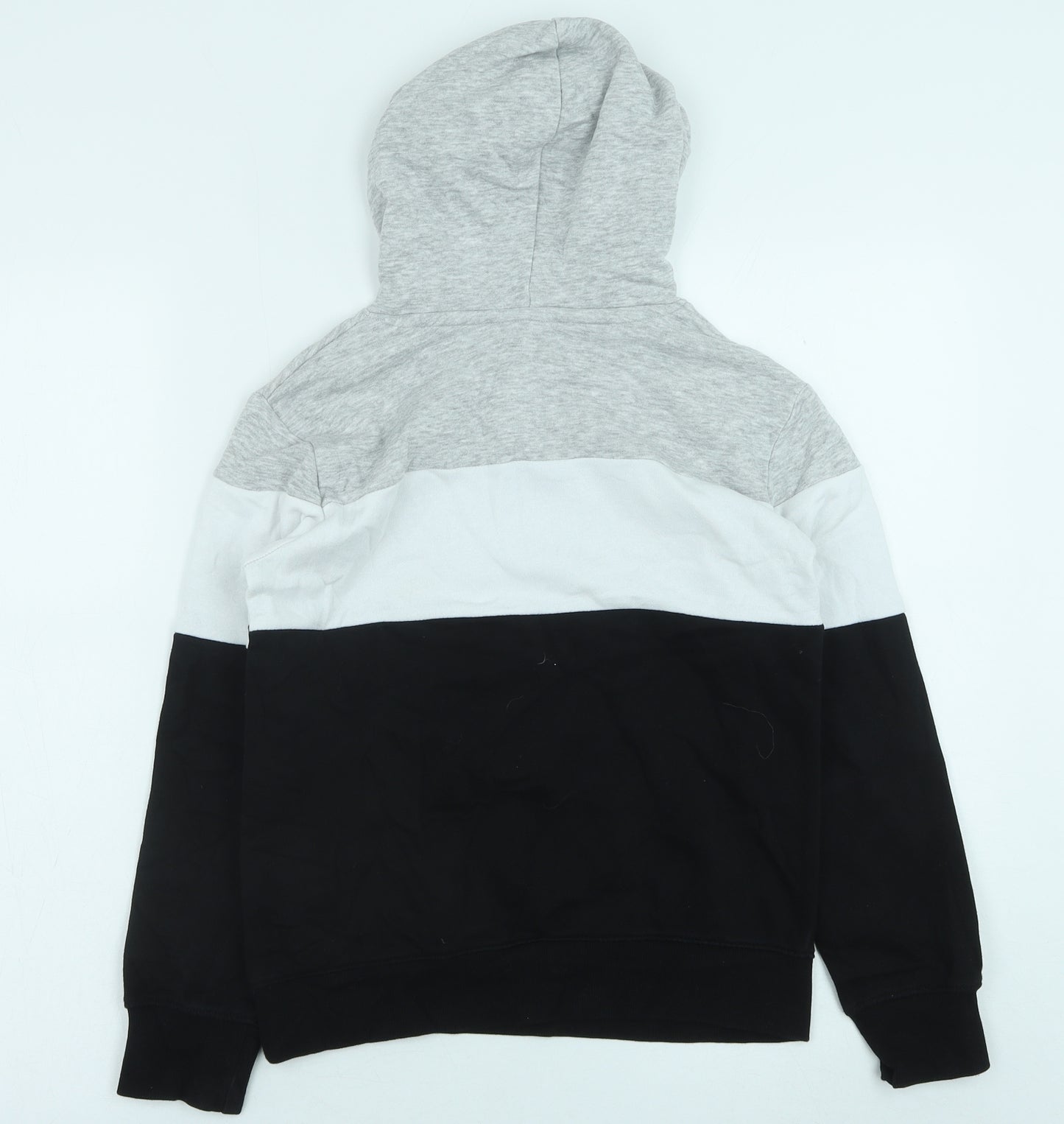H&M Boys Black Colourblock Cotton Pullover Hoodie Size 9-10 Years Pullover - Chilled is the way to Live