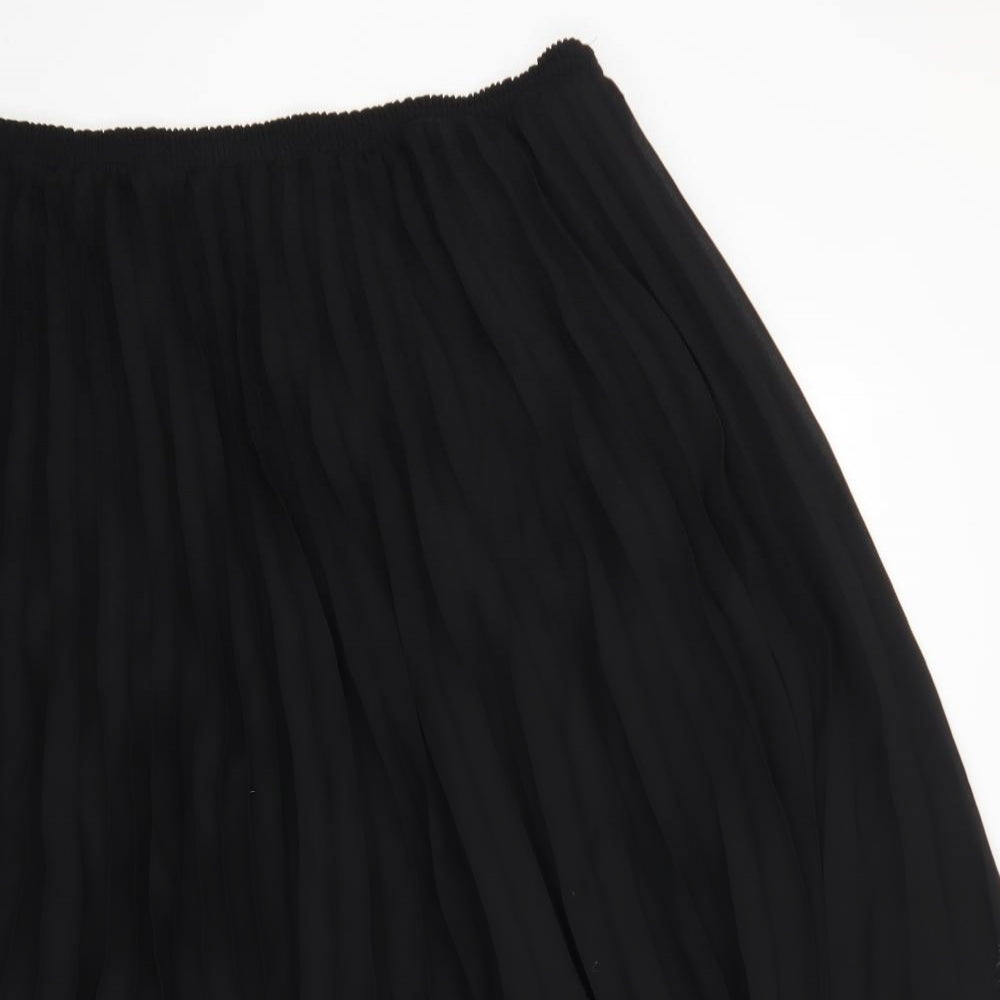 Hamells Womens Black Polyester Pleated Skirt Size 16