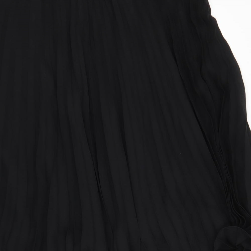 Hamells Womens Black Polyester Pleated Skirt Size 16