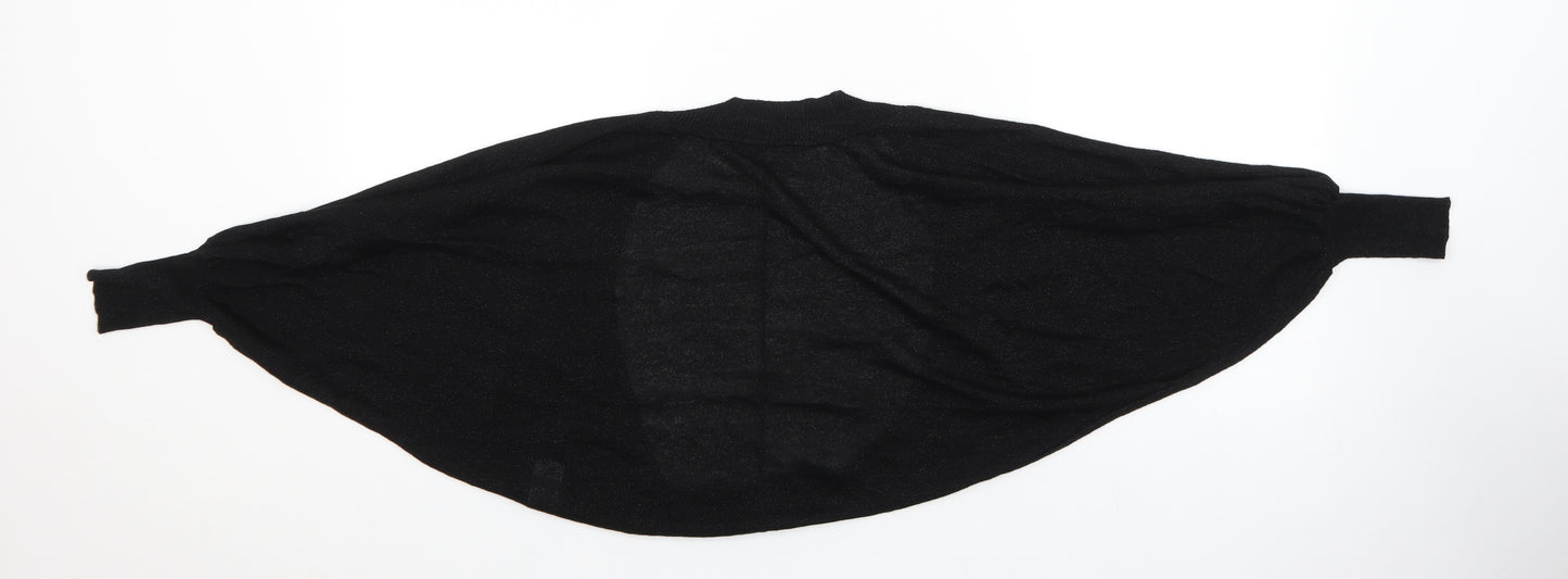 Dorothy Perkins Womens Black V-Neck Viscose Shrug Jumper Size 8