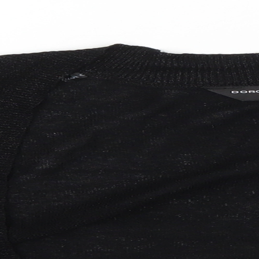 Dorothy Perkins Womens Black V-Neck Viscose Shrug Jumper Size 8