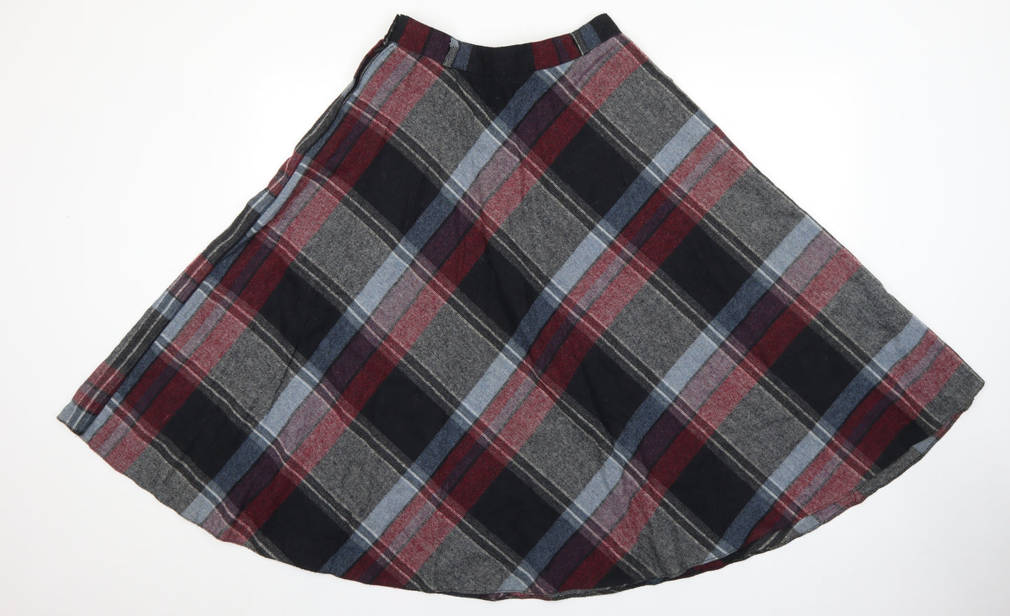 St Bernard Womens Black Geometric Polyester Skater Skirt Size 28 Zip