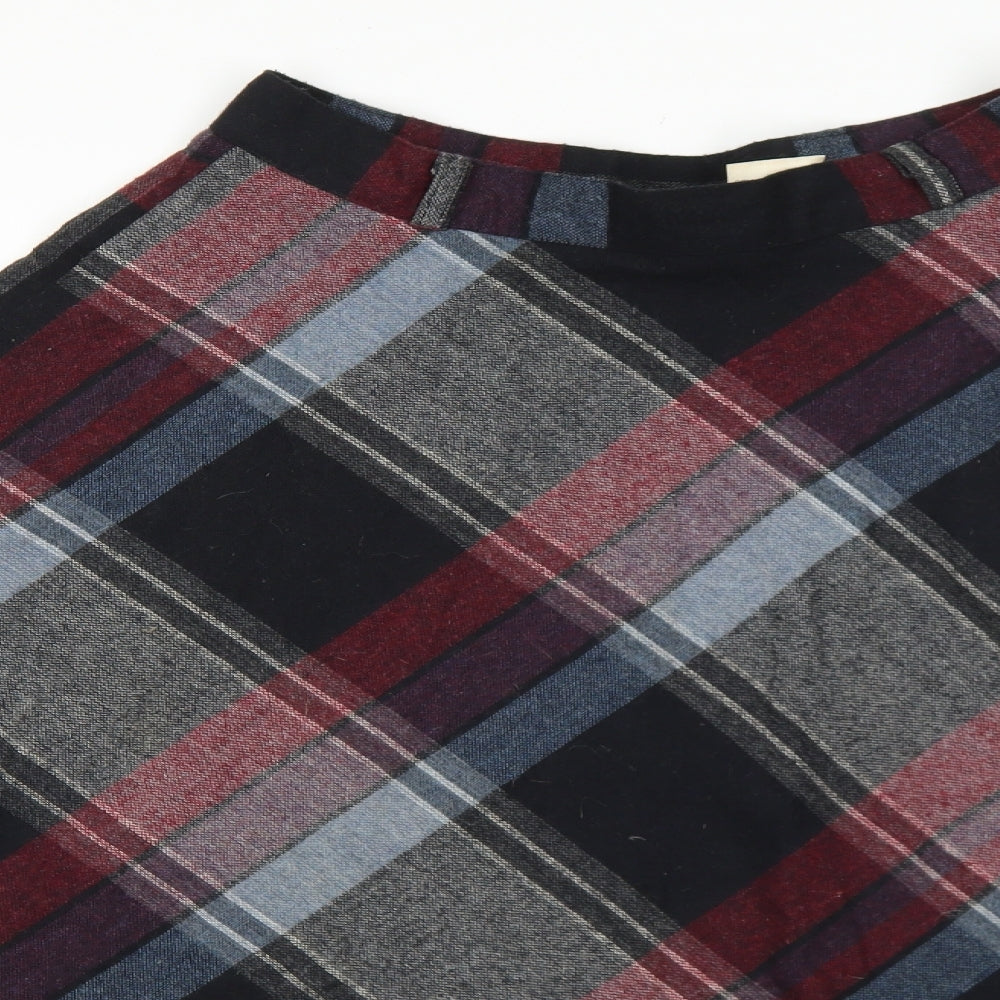 St Bernard Womens Black Geometric Polyester Skater Skirt Size 28 Zip