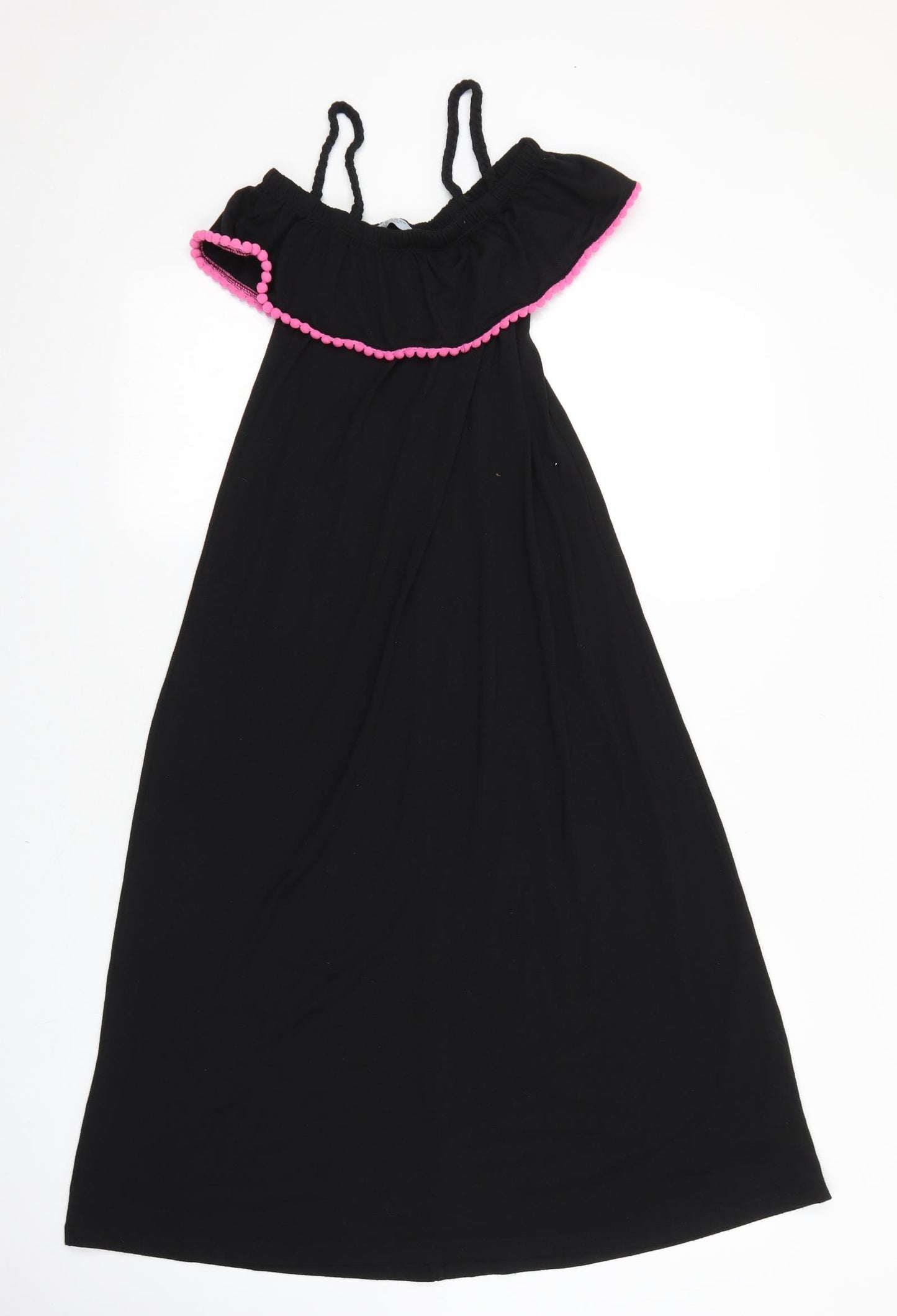 Primark Girls Black Polyester A-Line Size 10-11 Years Scoop Neck Pullover
