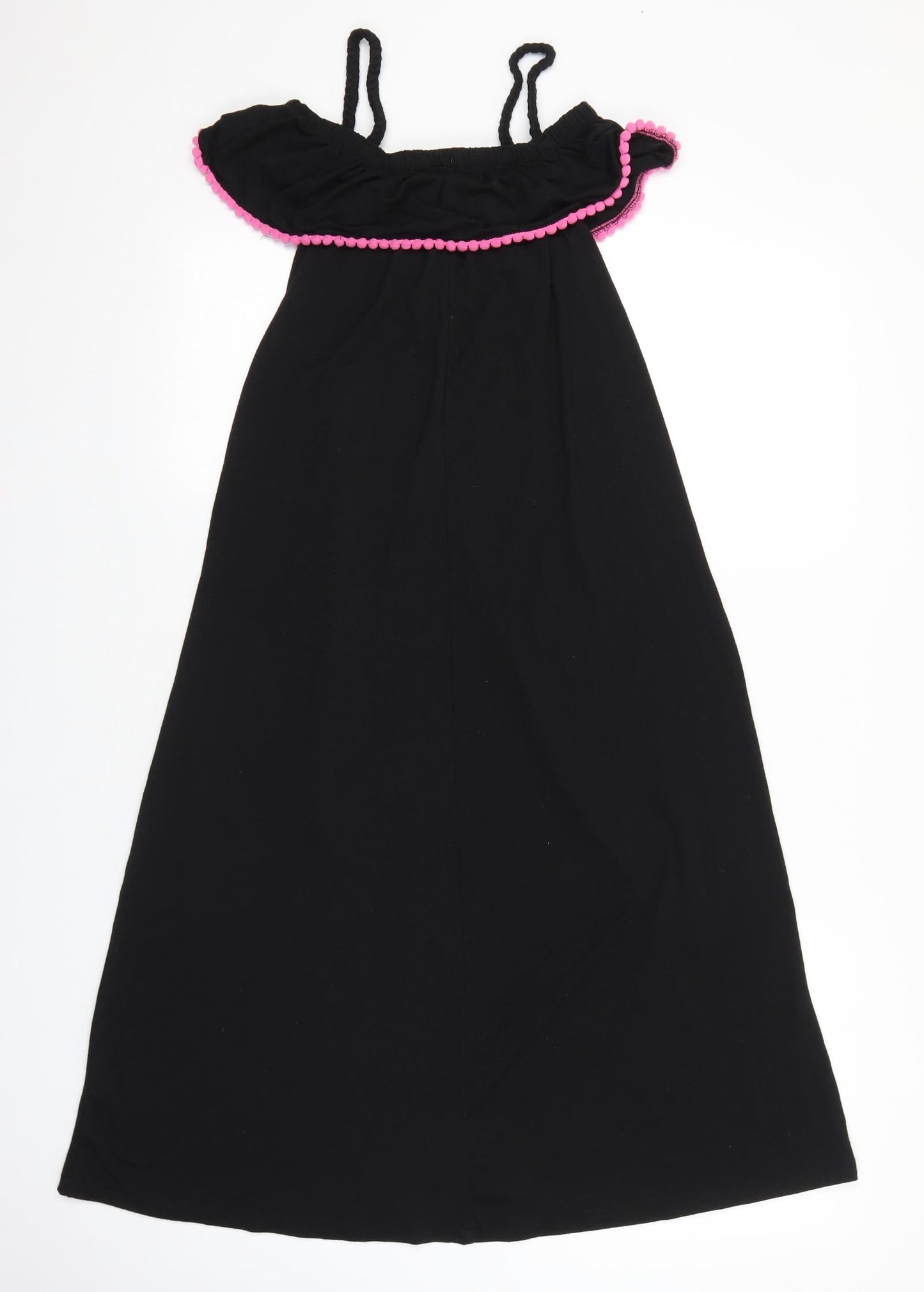 Primark Girls Black Polyester A-Line Size 10-11 Years Scoop Neck Pullover