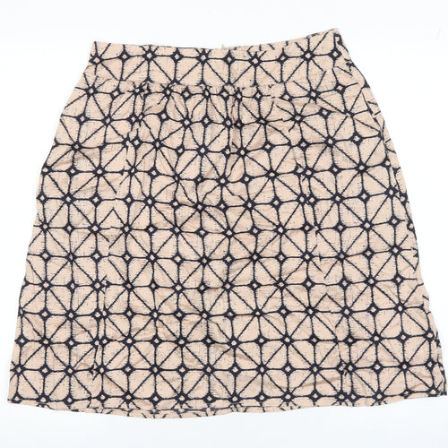 Gap Womens Pink Geometric Cotton A-Line Skirt Size 10 Zip