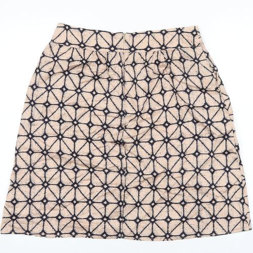 Gap Womens Pink Geometric Cotton A-Line Skirt Size 10 Zip