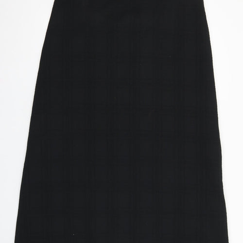 A Norman Martin Model Womens Black Geometric Polyester Flare Skirt Size 36 Zip