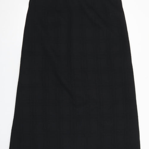 A Norman Martin Model Womens Black Geometric Polyester Flare Skirt Size 36 Zip